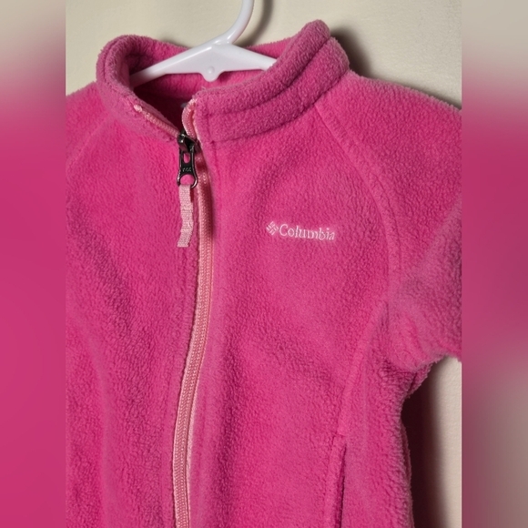 Infant Baby Girl's Columbia Pink Fleece Jacket, Size 6-12 Months - Picture 2 of 3